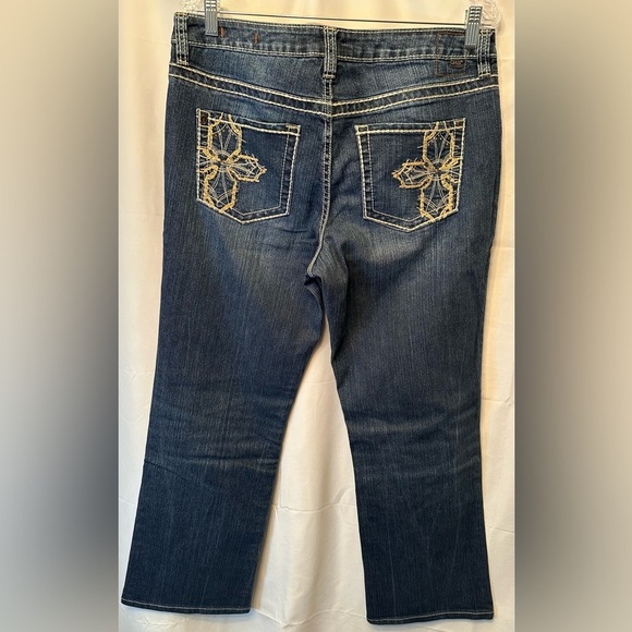 Jag Jeans Mid-Rise Bootleg Stretch Women’s Jeans Size 16 Embroidered Pockets - Picture 9 of 13